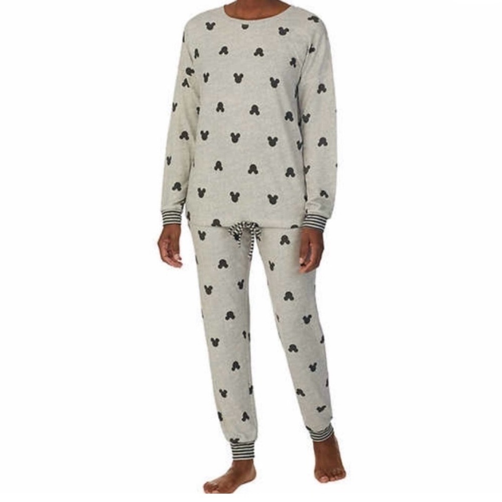 Disney Gray Pajama Set with Mickey Mouse Design